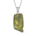 Artisan Crafted Rough Cut Montezuma Prasiolite 13.20 ctw Solitaire Pendant in Sterling Silver with Stainless Steel Necklace 20 Inches - Sticky add to cart bar