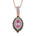 Mahenge Spinel, White and Brown Zircon 0.80 ctw Art Deco Pendant Necklace in 18K Vermeil YRG Over Sterling Silver 20 Inches - Sticky add to cart bar