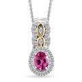 Mahenge Spinel and White Zircon 0.60 ctw Eternal Blossom Pendant Necklace in Rhodium and YG Over Sterling Silver 20 Inches - Sticky add to cart bar