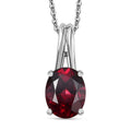 Orissa Rhodolite Garnet and Ouro Fino Rubellite 2.35 ctcw Pendant Necklace 20 Inches in Rhodium Over Sterling Silver - Sticky add to cart bar