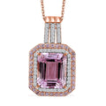 Doorbuster Premium Martha Rocha Kunzite and Multi Gemstone 9.80 ctw Pendant Necklace in 18K Vermeil Rose Gold Over Sterling Silver 20 Inches - Sticky add to cart bar