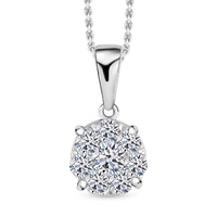Luxuriant Lab Grown Diamond G-H SI 0.50 ctw Pendant Necklace 20 Inches in Platinum Over Sterling Silver