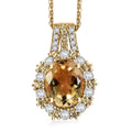 Premium Brazilian Heliodor and Multi Gemstone 3.85 ctw Golden Radiance Pendant Necklace in 18K Vermeil Yellow Gold Over Sterling Silver 20 Inches - Sticky add to cart bar