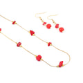 Constituted Red Howlite 16.80 ctw Necklace and Earrings in Goldtone 18 Inches - Sticky add to cart bar