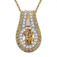 Doorbuster Premium Golden Tanzanite, Multi Gemstone Pendant Necklace (20 Inches) in 18K Vermeil YG Over Sterling Silver 2.35 ctw