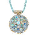 Premium Ethiopian Welo Opal and Multi Gemstone 79.50 ctw Celestial Garden Pendant with Beaded Necklace in 18K Vermeil YG and Rhodium Over Sterling Silver 20 Inches - Sticky add to cart bar