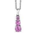 Lab Created Blue Sapphire Pendant Necklace (20 Inches) in Stainless Steel 1.00 ctw - Sticky add to cart bar
