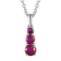 Lab Created Blue Sapphire Pendant Necklace (20 Inches) in Stainless Steel 1.00 ctw - Sticky add to cart bar