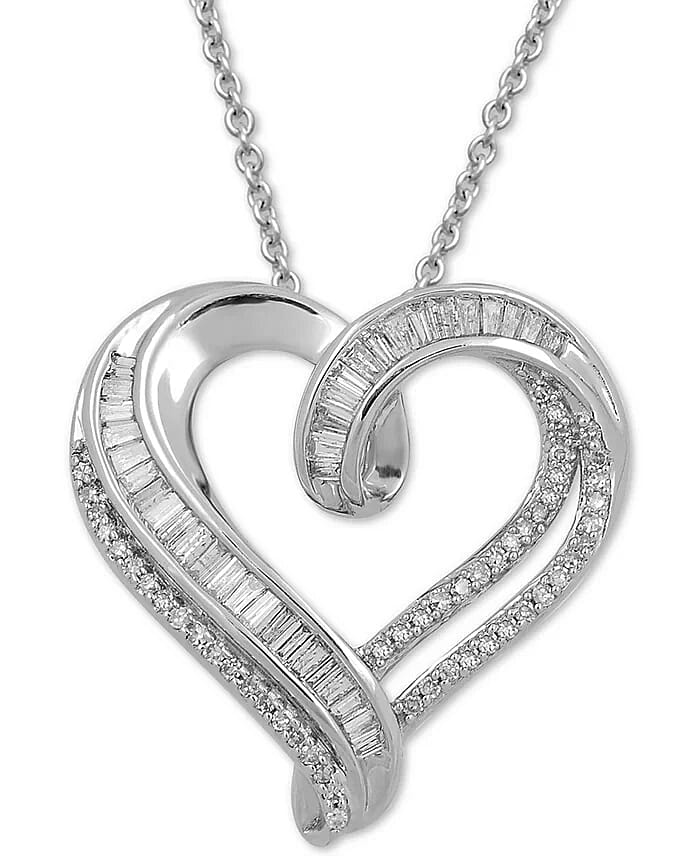 Diamond Pendant Necklace (18 Inches) in Sterling Silver 0.37 ctw