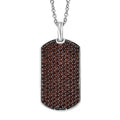 Karis Mozambique Garnet 2.00 ctw Dogtag Pendant in Platinum Bond with Stainless Steel Necklace 20 Inches - Sticky add to cart bar