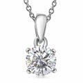 Moissanite 1.00 ctw Pendant in Rhodium Over Sterling Silver with Stainless Steel Necklace 20 Inches - Sticky add to cart bar