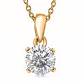 Moissanite 1.00 ctw Pendant in Rhodium Over Sterling Silver with Stainless Steel Necklace 20 Inches - Sticky add to cart bar