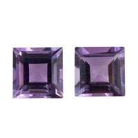 Rose De France Amethyst Set of 2 (Sqr 7 mm) 2.92 ctw Loose Gemstone