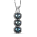 Karis Freshwater Peacock Pearl Pendant in Platinum Bond with Stainless Steel Necklace 20 Inches - Sticky add to cart bar