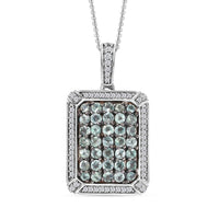 Narsipatnam Alexandrite, White Zircon Pendant Necklace (20 Inches) in Rhodium Over Sterling Silver 2.30 ctw