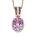 Premium Martha Rocha Kunzite, Natural Champagne and White Diamond 3.60 ctw Twilight Blossom Pendant Necklace in 18K Vermeil Yellow Gold Over Sterling Silver 20 Inches - Sticky add to cart bar