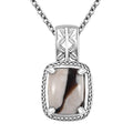 Karis Peanut Wood Jasper 2.75 ctw Pendant in Platinum Bond with Stainless Steel Necklace 20 Inches - Sticky add to cart bar