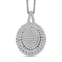 Doorbuster Diamond Pendant Necklace (20 Inches) in Rhodium Over Sterling Silver 1.00 ctw