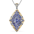 Tanzanite 4.10 ctw Pendant Necklace in 18K Vermeil YG and Rhodium Over Sterling Silver 20 Inches - Sticky add to cart bar