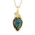 Karis Malagasy Labradorite 38.00 ctw Pendant in 18K YG Plated and Platinum Bond with Stainless Steel Necklace 20 Inches - Sticky add to cart bar