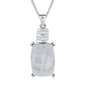 Marvelous Meteorite and Diamond 0.10 ctw Statement Pendant Necklace in Platinum Over and Rhodium Over Sterling Silver 20 Inches - Sticky add to cart bar