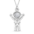 Marvelous Meteorite Astronaut Pendant Necklace in Rhodium Over Sterling Silver 20 Inches - Sticky add to cart bar
