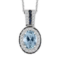 Santa Maria Aquamarine and Multi Gemstone 2.00 ctw Ocean Whisper Pendant Necklace in Rhodium Over Sterling Silver 20 Inches - Sticky add to cart bar