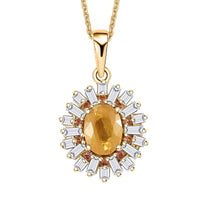Madagascar Yellow Sapphire and Multi Gemstone 2.50 ctw Sunburst Flower Pendant Necklace in 18K Vermeil Yellow Gold Over Sterling Silver 20 Inches