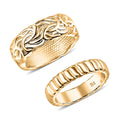 Set of 2 Band Ring in 18K Gold Over Bronze (Size 5.0) - Sticky add to cart bar
