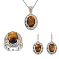 TLV Karis Malagasy Labradorite Earrings, Ring (Size 5.0) and Pendant in 18K YG Plated and Platinum Bond with Stainless Steel Necklace (20 Inches) 40.35 ctw - Sticky add to cart bar
