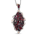 Premium Anthill Garnet 5.85 ctw Crimson Vine Flame Pendant Necklace in Vermeil RG and Rhodium Over Sterling Silver 20 Inches - Sticky add to cart bar