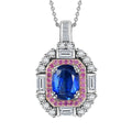 Kashmir Kyanite and Multi Gemstone 5.70 ctw Royal Elegance Pendant Necklace in Rhodium Over Sterling Silver 20 Inches - Sticky add to cart bar