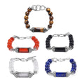 Set of 5 Multi Gemstone 586.05 ctw Bracelet in Stainless Steel (6.75In) - Sticky add to cart bar