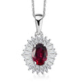 Premium Ouro Fino Rubellite and White Zircon 1.50 ctw Pendant Necklace in Rhodium Over Sterling Silver 20 Inches - Sticky add to cart bar
