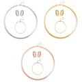 Set of 3, Omega Zig-Zag Texture Chain Necklace 20-22 Inches, Bracelet (7.50-9.50In) and Earrings in ION Plated RG, YG and Stainless Steel - Sticky add to cart bar