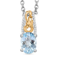Mangoro Aquamarine 1.10 ctw Solitaire Pendant Necklace in 18K Vermeil YG and Rhodium Over Sterling Silver 20 Inches - Sticky add to cart bar
