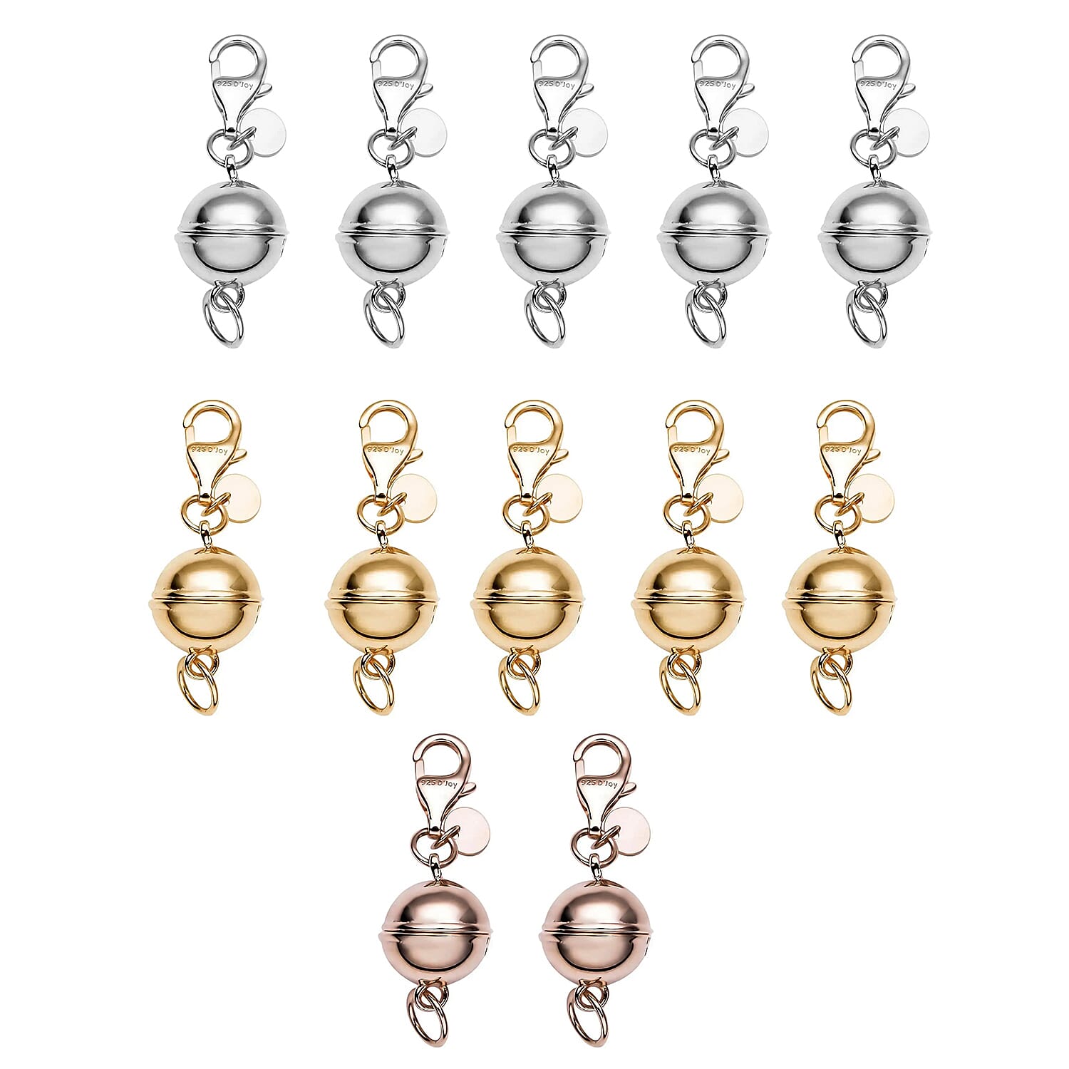 Set of 6, Magnetic Lock with Lobster Clasp
