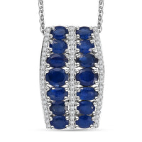 TLV Orange Sapphire, White Zircon Pendant Necklace (20 Inches) in Rhodium Over Sterling Silver 4.80 ctw