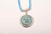 AA Lagoon Apatite and White Zircon 75.75 ctw Pendant Necklace in Rhodium Over Sterling Silver 18 Inches