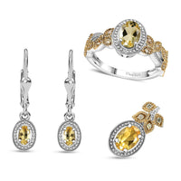 TLV Brazilian Heliodor, Madagascar Yellow Sapphire Earrings, Ring (Size 7.0), Pendant in Rhodium Over Sterling Silver with Stainless Steel Necklace (20 Inches) 2.00 ctw