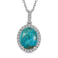 Premium Table Mountain Shadowkite and White Zircon 5.80 ctw Halo Pendant Necklace in Rhodium Over Sterling Silver 20 Inches