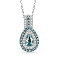 Rhapsody AAAA Paraiba Tourmaline and E-F VS Diamond 1.28 ctw Pendant Necklace in 950 Platinum 4.01 Grams 18 Inches - Sticky add to cart bar