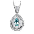 Rhapsody AAAA Paraiba Tourmaline and E-F VS Diamond 1.64 ctw Pendant Necklace in 950 Platinum 5.01 Grams 18 Inches - Sticky add to cart bar