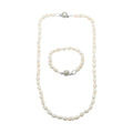 Freshwater Pearl Bracelet (7.50In) and Necklace 20 Inches in Stainless Steel - Sticky add to cart bar