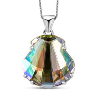 Lumingreen Crystal Pendant Necklace in Platinum Over Sterling Silver 20 Inches