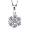 Moissanite Pendant Necklace (20 Inches) in Rhodium Over Sterling Silver 1.25 ctw - Sticky add to cart bar