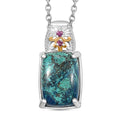 Karis Table Mountain Shadowkite and Orissa Rhodolite Garnet 7.60 ctw Floral Pendant in 18K YG Plated and Platinum Bond with Stainless Steel Necklace 20 Inches - Sticky add to cart bar