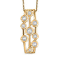J Francis Embellished with Zirconia by Swarovski 1.50 ctw Pendant Necklace in 18K Vermeil Yellow Gold Over Sterling Silver 20 Inches - Sticky add to cart bar