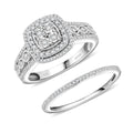 NY Closeout Deal Diamond Set of 2 Ring in Sterling Silver (Size 7.0) 0.50 ct - Sticky add to cart bar