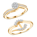 Diamond Set of 2 Ring in 14K YG Over Sterling Silver (Size 7.0) (Del. in 7-10 Days) 0.50 ctw - Sticky add to cart bar